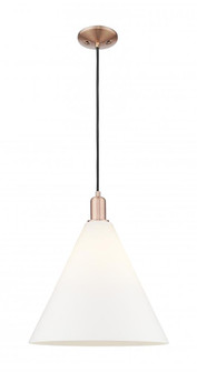 Berkshire Glass - 1 Light - 16 inch - Antique Copper - Cord hung - Mini Pendant (3442|716-1P-AC-GBC-161)