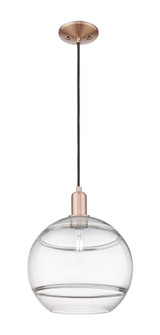 Rochester - 1 Light - 12 inch - Antique Copper - Cord hung - Mini Pendant (3442|716-1P-AC-G556-12CL)