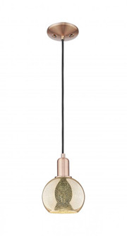 Athens - 1 Light - 6 inch - Antique Copper - Cord hung - Mini Pendant (3442|716-1P-AC-G128-6)
