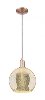 Athens - 1 Light - 10 inch - Antique Copper - Cord hung - Mini Pendant (3442|716-1P-AC-G128-10)