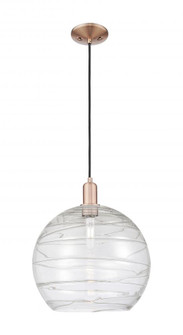 Athens - 1 Light - 14 inch - Antique Copper - Cord hung - Mini Pendant (3442|716-1P-AC-G124-14)