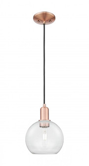 Athens - 1 Light - 8 inch - Antique Copper - Cord hung - Mini Pendant (3442|716-1P-AC-G122-8)