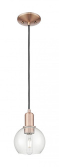 Athens - 1 Light - 6 inch - Antique Copper - Cord hung - Mini Pendant (3442|716-1P-AC-G122-6)