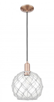 Farmhouse Rope - 1 Light - 10 inch - Antique Copper - Cord hung - Mini Pendant (3442|716-1P-AC-G122-10RW)