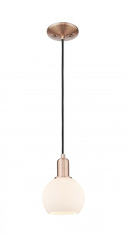 Athens - 1 Light - 6 inch - Antique Copper - Cord hung - Mini Pendant (3442|716-1P-AC-G121-6)