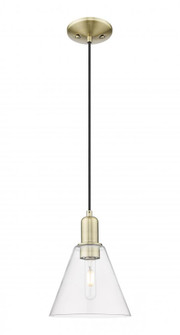 Berkshire Glass - 1 Light - 8 inch - Antique Brass - Cord hung - Mini Pendant (3442|716-1P-AB-GBC-82)