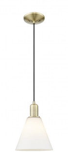 Berkshire Glass - 1 Light - 8 inch - Antique Brass - Cord hung - Mini Pendant (3442|716-1P-AB-GBC-81)