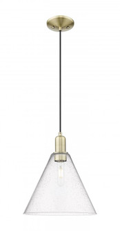 Berkshire Glass - 1 Light - 12 inch - Antique Brass - Cord hung - Mini Pendant (3442|716-1P-AB-GBC-124)