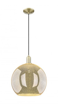 Athens - 1 Light - 14 inch - Antique Brass - Cord hung - Mini Pendant (3442|716-1P-AB-G128-14)