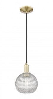 Athens - 1 Light - 8 inch - Antique Brass - Cord hung - Mini Pendant (3442|716-1P-AB-G122C-8CL)