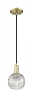 Athens - 1 Light - 6 inch - Antique Brass - Cord hung - Mini Pendant (3442|716-1P-AB-G122C-6CL)
