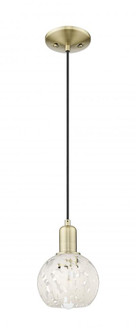 White Mouchette - 1 Light - 6 inch - Antique Brass - Cord hung - Mini Pendant (3442|716-1P-AB-G1216-6WM)
