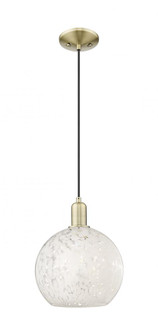 White Mouchette - 1 Light - 10 inch - Antique Brass - Cord hung - Mini Pendant (3442|716-1P-AB-G1216-10WM)