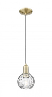Athens Water Glass - 1 Light - 6 inch - Antique Brass - Cord hung - Mini Pendant (3442|716-1P-AB-G1215-6)