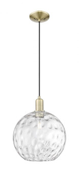 Athens Water Glass - 1 Light - 12 inch - Antique Brass - Cord hung - Mini Pendant (3442|716-1P-AB-G1215-12)