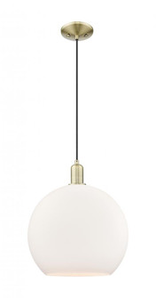 Athens - 1 Light - 14 inch - Antique Brass - Cord hung - Mini Pendant (3442|716-1P-AB-G121-14)