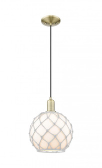 Farmhouse Rope - 1 Light - 10 inch - Antique Brass - Cord hung - Mini Pendant (3442|716-1P-AB-G121-10RW)