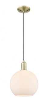 Athens - 1 Light - 10 inch - Antique Brass - Cord hung - Mini Pendant (3442|716-1P-AB-G121-10)