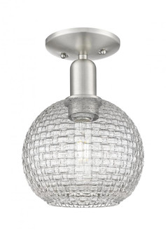 Athens - 1 Light - 8 inch - Brushed Satin Nickel - Semi-Flush Mount (3442|716-1C-SN-G122C-8CL)