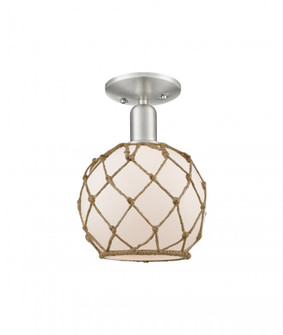 Farmhouse Rope - 1 Light - 8 inch - Brushed Satin Nickel - Semi-Flush Mount (3442|716-1C-SN-G121-8RB)