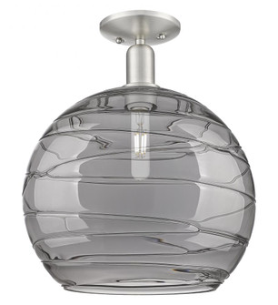 Athens Deco Swirl - 1 Light - 14 inch - Brushed Satin Nickel - Semi-Flush Mount (3442|716-1C-SN-G1213-14SM)