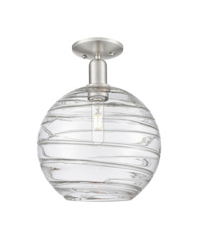 Athens Deco Swirl - 1 Light - 12 inch - Brushed Satin Nickel - Semi-Flush Mount (3442|716-1C-SN-G1213-12CL)
