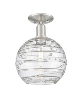 Athens Deco Swirl - 1 Light - 10 inch - Brushed Satin Nickel - Semi-Flush Mount (3442|716-1C-SN-G1213-10CL)
