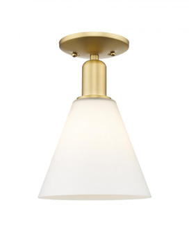 Berkshire Glass - 1 Light - 8 inch - Satin Gold - Semi-Flush Mount (3442|716-1C-SG-GBC-81)