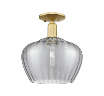 Fenton - 1 Light - 11 inch - Satin Gold - Semi-Flush Mount (3442|716-1C-SG-G93-L)