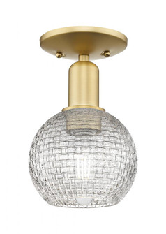 Athens - 1 Light - 6 inch - Satin Gold - Semi-Flush Mount (3442|716-1C-SG-G122C-6CL)