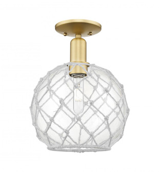 Farmhouse Rope - 1 Light - 10 inch - Satin Gold - Semi-Flush Mount (3442|716-1C-SG-G122-10RW)