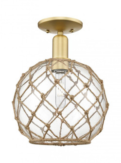 Farmhouse Rope - 1 Light - 10 inch - Satin Gold - Semi-Flush Mount (3442|716-1C-SG-G122-10RB)