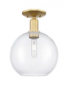 Athens - 1 Light - 10 inch - Satin Gold - Semi-Flush Mount (3442|716-1C-SG-G122-10)