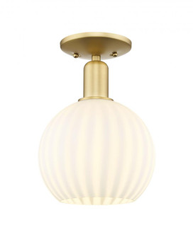 White Venetian - 1 Light - 8 inch - Satin Gold - Semi-Flush Mount (3442|716-1C-SG-G1217-8WV)