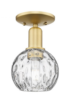 Athens Water Glass - 1 Light - 6 inch - Satin Gold - Semi-Flush Mount (3442|716-1C-SG-G1215-6)