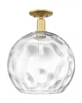 Athens Water Glass - 1 Light - 13 inch - Satin Gold - Semi-Flush Mount (3442|716-1C-SG-G1215-14)