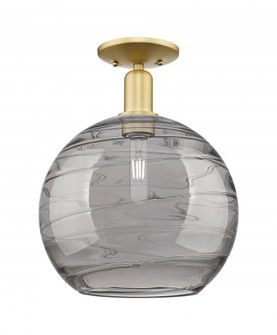 Athens Deco Swirl - 1 Light - 12 inch - Satin Gold - Semi-Flush Mount (3442|716-1C-SG-G1213-12SM)
