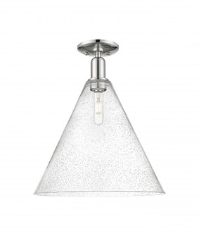 Berkshire Glass - 1 Light - 16 inch - Polished Nickel - Semi-Flush Mount (3442|716-1C-PN-GBC-164)