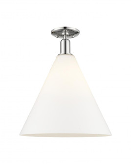 Berkshire Glass - 1 Light - 16 inch - Polished Nickel - Semi-Flush Mount (3442|716-1C-PN-GBC-161)