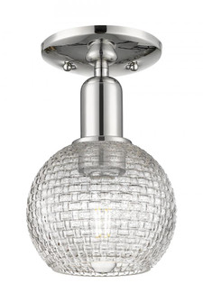 Athens - 1 Light - 6 inch - Polished Nickel - Semi-Flush Mount (3442|716-1C-PN-G122C-6CL)