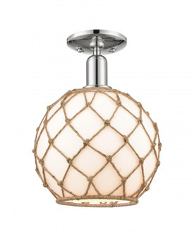 Farmhouse Rope - 1 Light - 8 inch - Polished Nickel - Semi-Flush Mount (3442|716-1C-PN-G121-8RB)