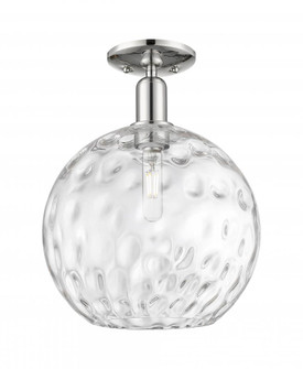 Athens Water Glass - 1 Light - 12 inch - Polished Nickel - Semi-Flush Mount (3442|716-1C-PN-G1215-12)