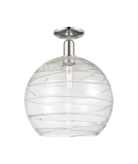 Athens Deco Swirl - 1 Light - 14 inch - Polished Nickel - Semi-Flush Mount (3442|716-1C-PN-G1213-14CL)