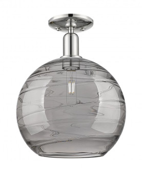 Athens Deco Swirl - 1 Light - 12 inch - Polished Nickel - Semi-Flush Mount (3442|716-1C-PN-G1213-12SM)