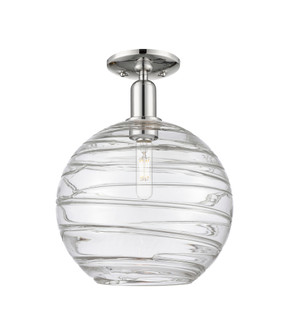 Athens Deco Swirl - 1 Light - 12 inch - Polished Nickel - Semi-Flush Mount (3442|716-1C-PN-G1213-12CL)