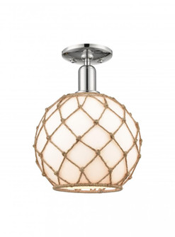Farmhouse Rope - 1 Light - 10 inch - Polished Nickel - Semi-Flush Mount (3442|716-1C-PN-G121-10RB)