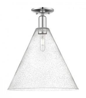 Berkshire Glass - 1 Light - 16 inch - Polished Chrome - Semi-Flush Mount (3442|716-1C-PC-GBC-164)