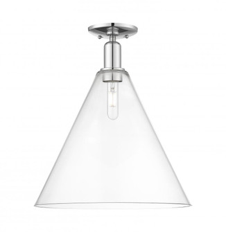Berkshire Glass - 1 Light - 16 inch - Polished Chrome - Semi-Flush Mount (3442|716-1C-PC-GBC-162)