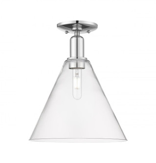Berkshire Glass - 1 Light - 12 inch - Polished Chrome - Semi-Flush Mount (3442|716-1C-PC-GBC-122)