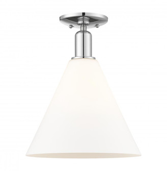 Berkshire Glass - 1 Light - 12 inch - Polished Chrome - Semi-Flush Mount (3442|716-1C-PC-GBC-121)